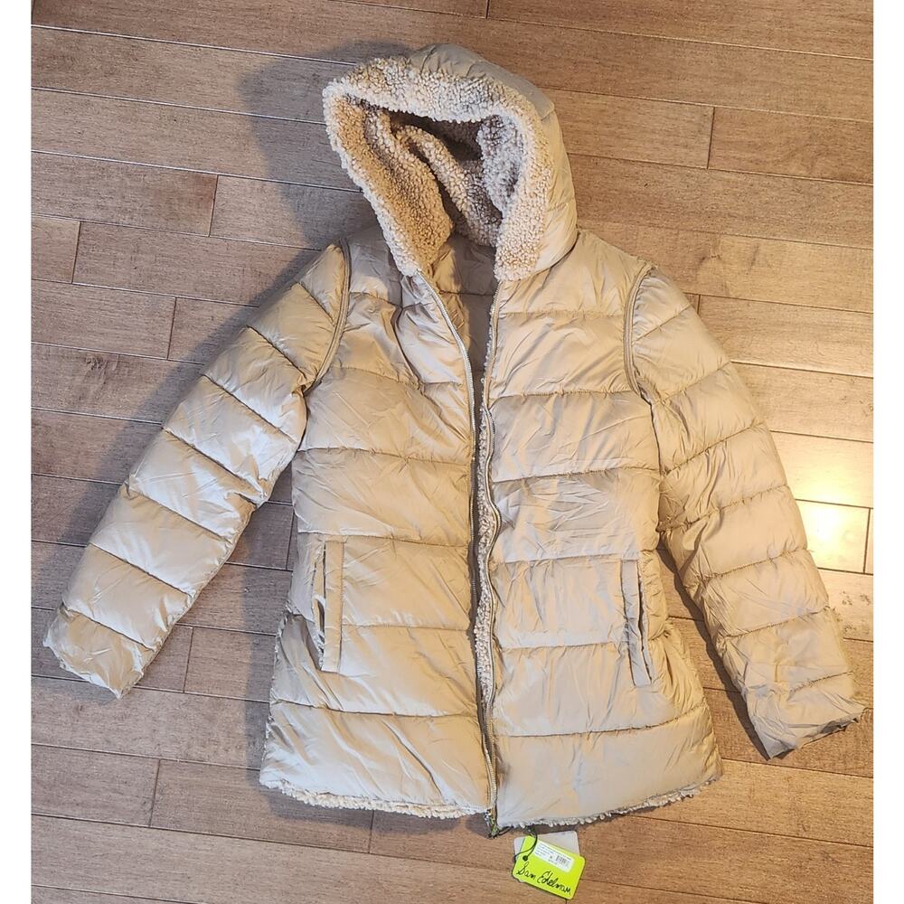 Sam Edelman NWT Faux Fur Anorak -7 Reversible - Medium- Camel Color